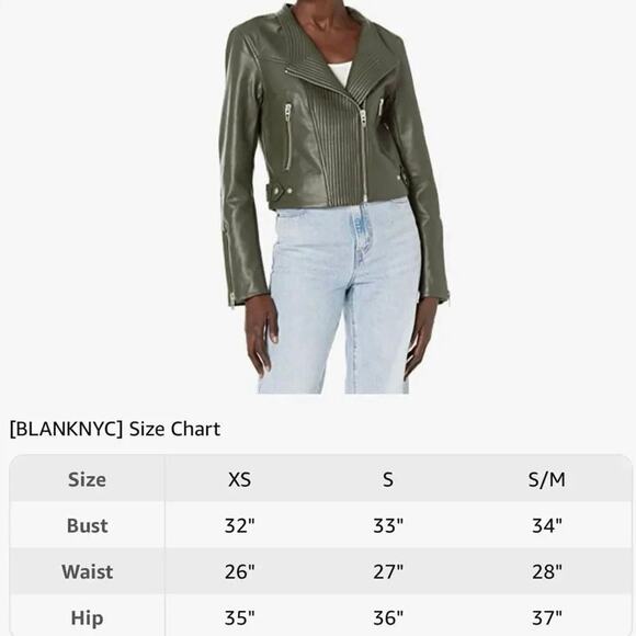 BlankNYC Olive Quilted Detail Moto Jacket, Size S, New with Tag - Picture 6 of 12